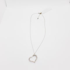 Tacori Estate White Diamond Heart Anhänger Halskette in 18 Karat Weißgold