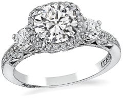 Tacori GIA 1.10 Carat Diamond Engagement Ring and Eternity Band Set