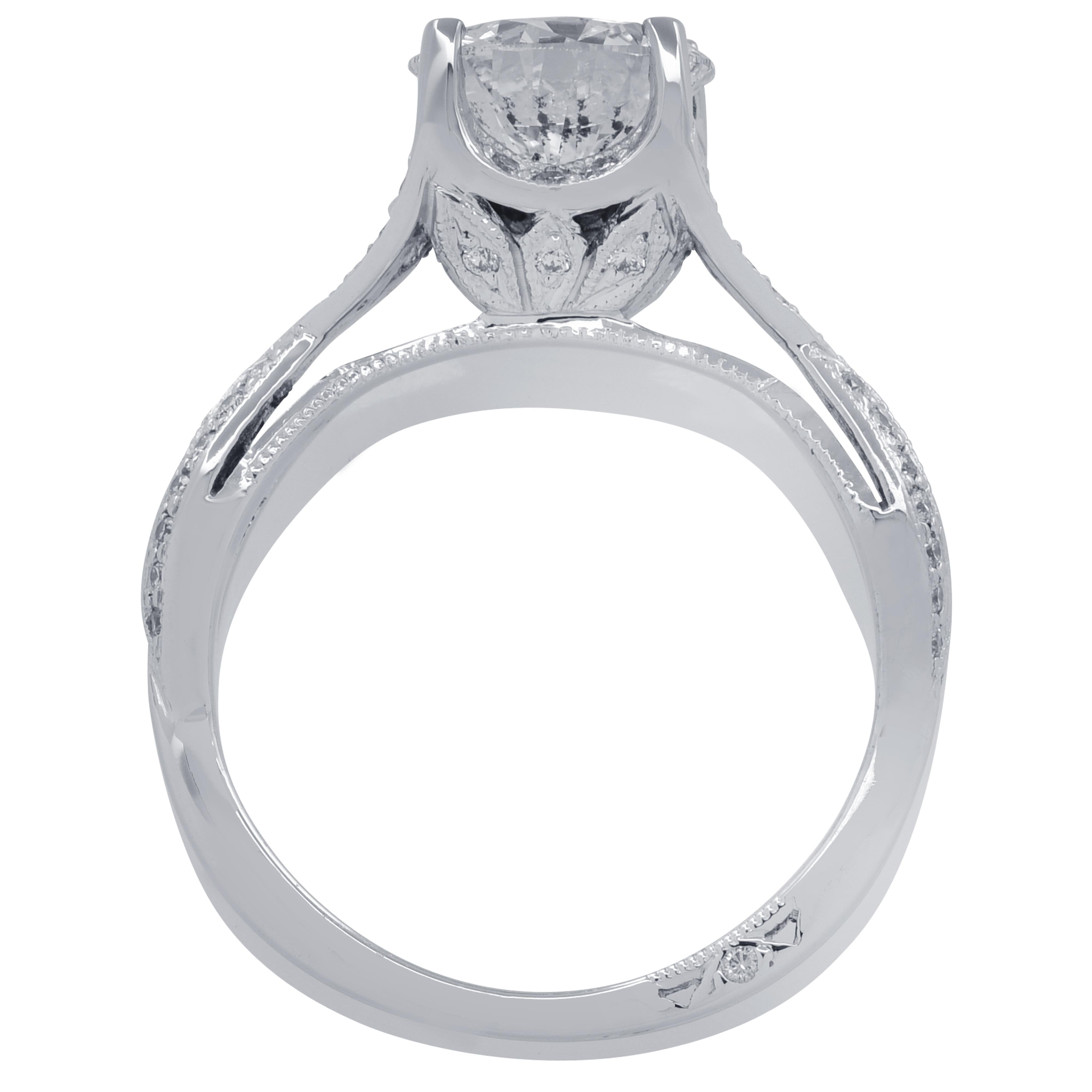 Modern Tacori GIA Certified 1.32 Carat Diamond Engagement Ring