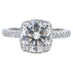 Tacori Verlobungsring, GIA zertifiziert 1,49 Karat J SI2 runder Diamant Platin