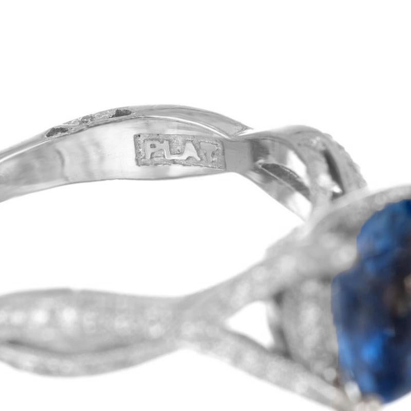 Tacori Bague de fiançailles en platine avec saphir certifié GIA de 2,07 carats et diamants en vente 1