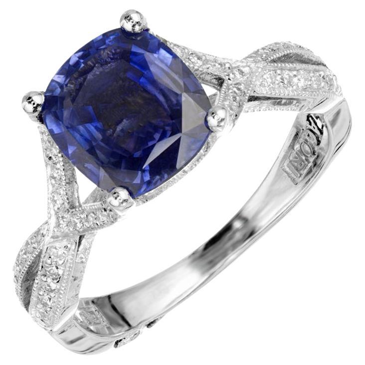 Tacori GIA Certified 2.07 Carat  Sapphire Diamond Platinum Engagement Ring