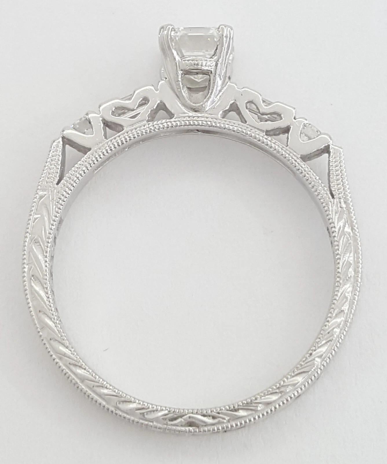 Tacori GIA zertifizierter Diamant-Verlobungsring mit Smaragdschliff Damen im Angebot