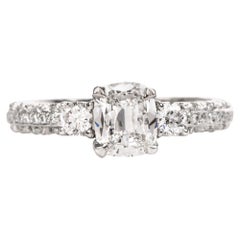 Tacori GIA Cushion 1.28 carats Diamond Platinum Engagement Ring