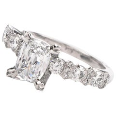 Tacori GIA Cushion D-SI2 1.80 carats Diamond Platinum Engagement Ring