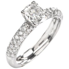 Anello di fidanzamento Tacori GIA Cushion Pave 1,26 carati con diamante in platino