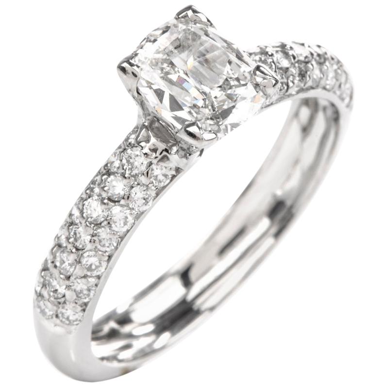 Tacori GIA Cushion Pave Diamond Platinum Engagement Ring