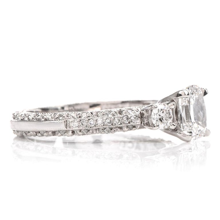 Tacori GIA Diamond Eternity Band Platinum Engagement Ring For Sale at