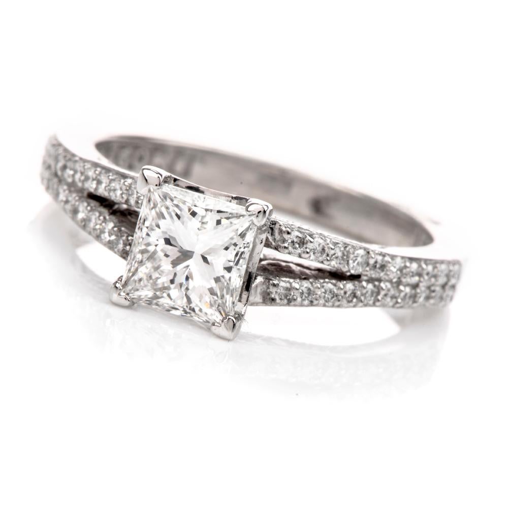 Women's Tacori GIA Diamond Platinum Split Shank Engagement Ring