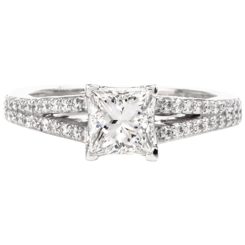 Tacori GIA Diamond Platinum Split Shank Engagement Ring