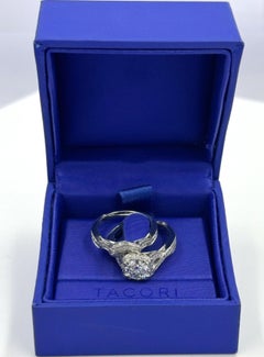 Tacori GIA Natural Diamond Round Cut 1.85 CT 18K White Gold With Matching Band