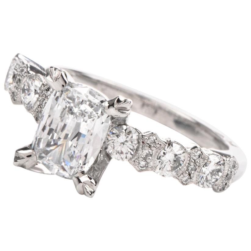 Tacori High Set GIA D-SI2 Diamond Platinum Engagement Ring