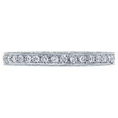 Tacori HT2516 18K Weißgold Hälfte Weg Diamanten Blühende Schönheiten Hochzeit Band