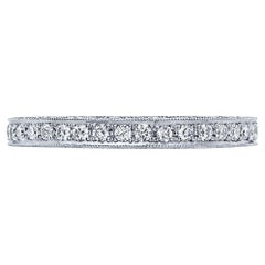 Tacori HT2516 Alianza de boda de oro blanco de 18 quilates con diamantes en forma de flor