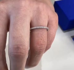 Tacori HT2545 with Half Way Diamonds 0.24 Ct Petite Crescent 18K White Gold Ring
