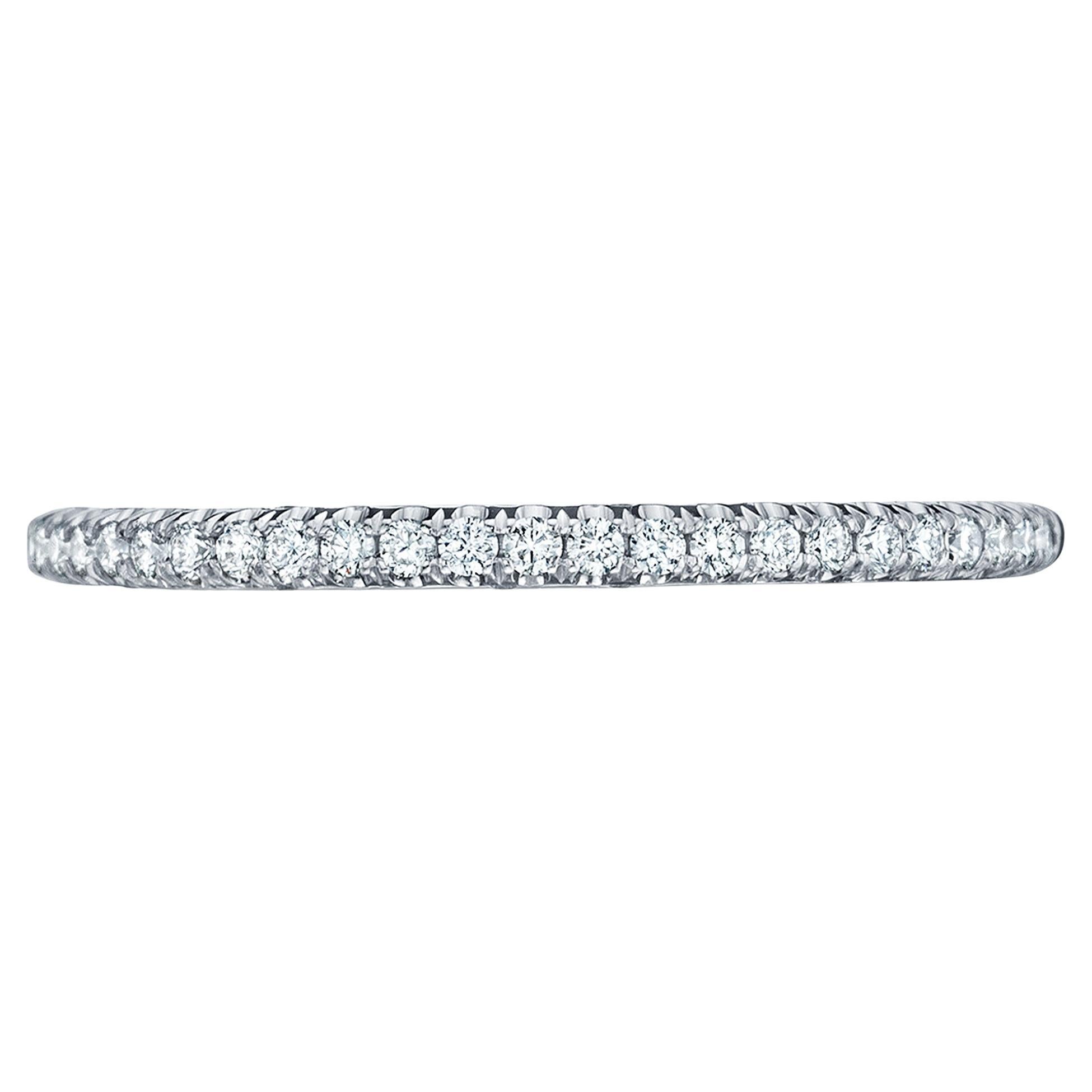 Tacori HT2545 with Half Way Diamonds 0.24 Ct Petite Crescent 18K White Gold Ring For Sale