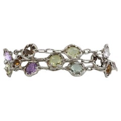 Tacori Medley Cascading Gem Amethyst Quartz Bracelet 8 1/4" Sterling925 Gold 18k Tacori Medley Cascading Gem Amethyst Quartz Bracelet 8 1/4" Sterling925 Gold 18k