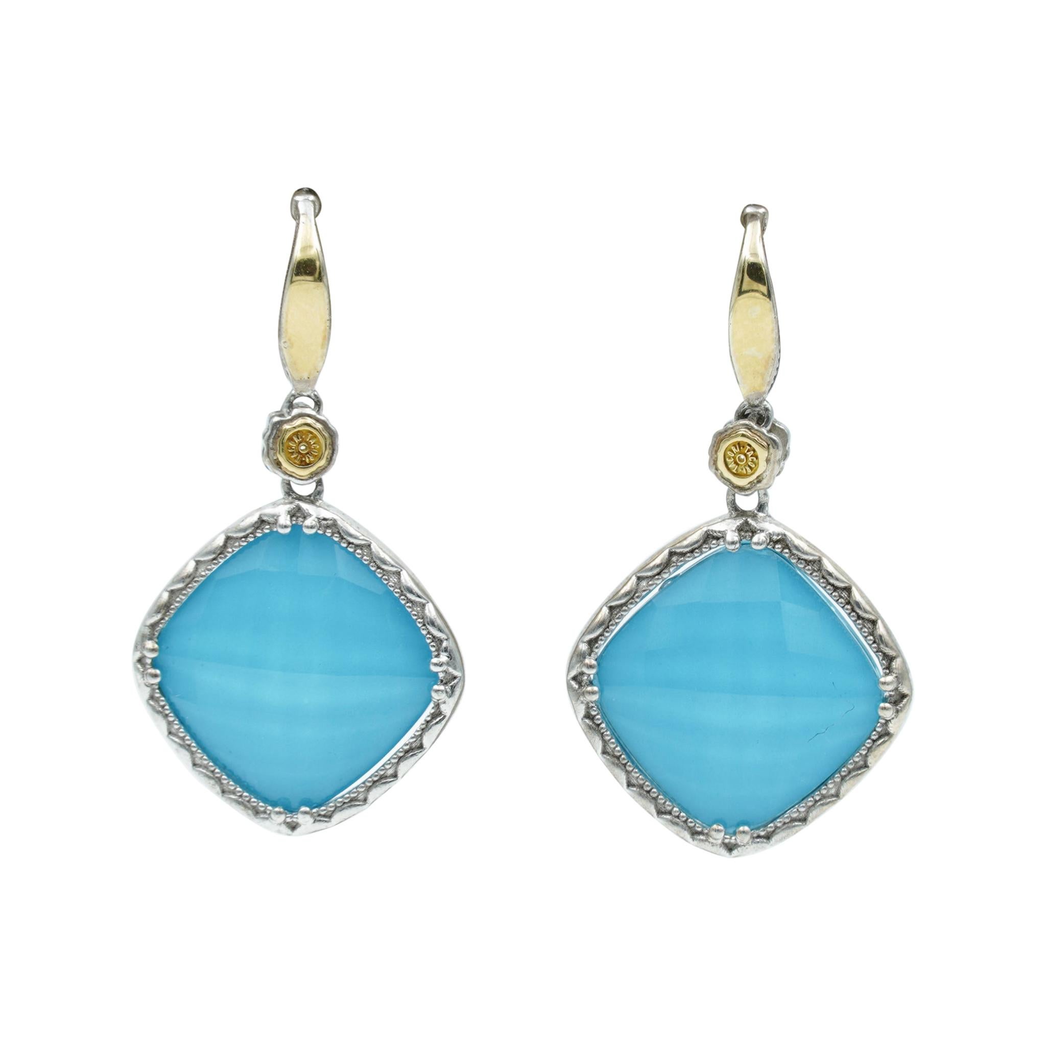 Tacori Neo-Turquoise Drop Earrings in Sterling Silver & 18K Gold, SE137Y05