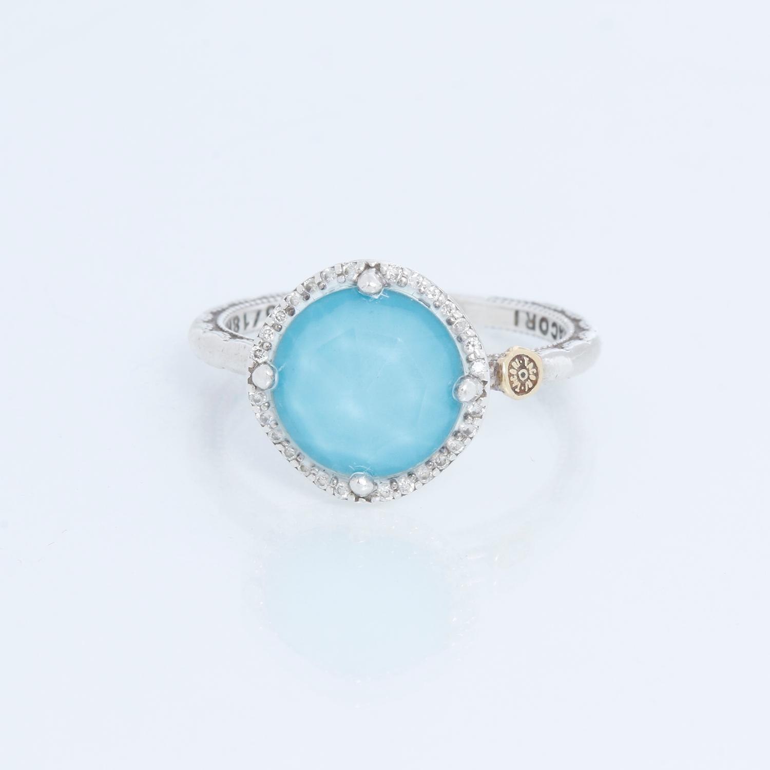 Tacori Neolith Türkis-Ring mit Halbmond-Lünette Größe 6,5 Damen