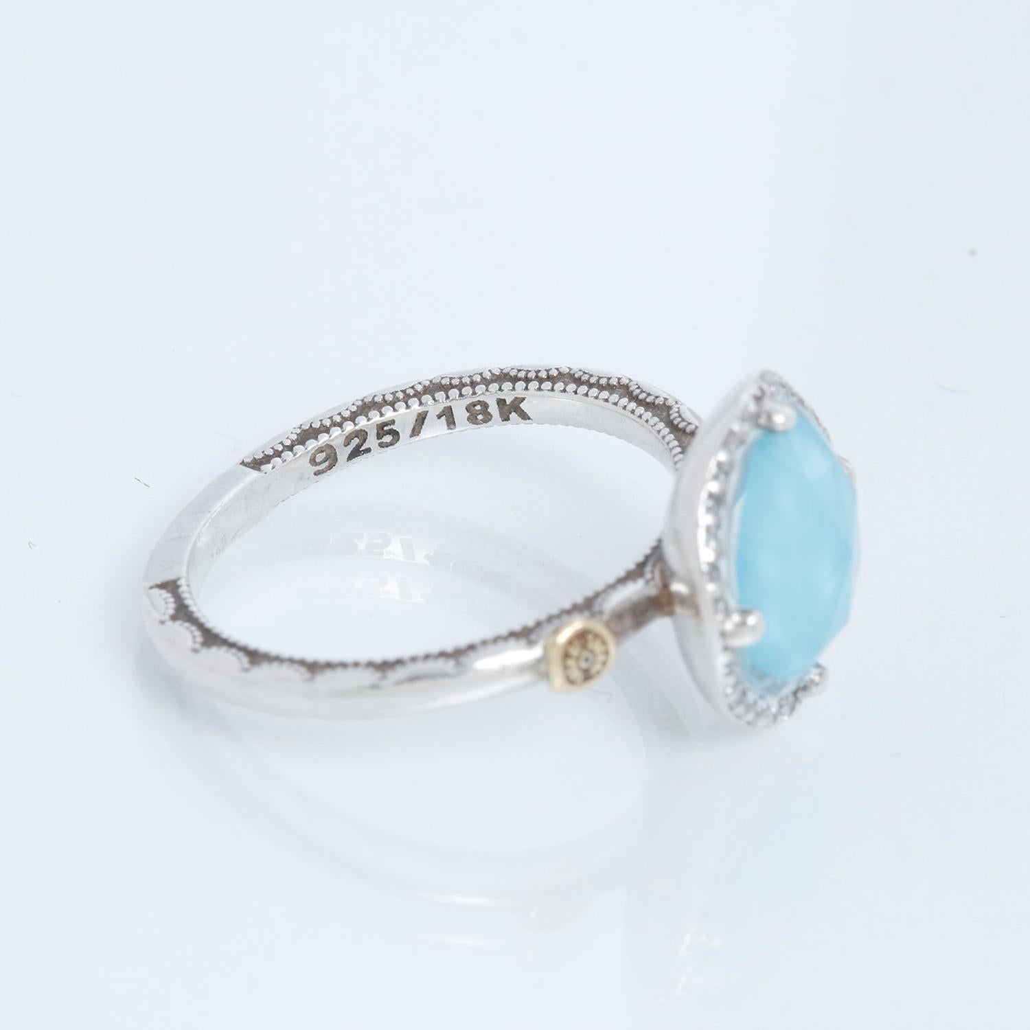 Tacori Neolith Türkis-Ring mit Halbmond-Lünette Größe 6,5 1