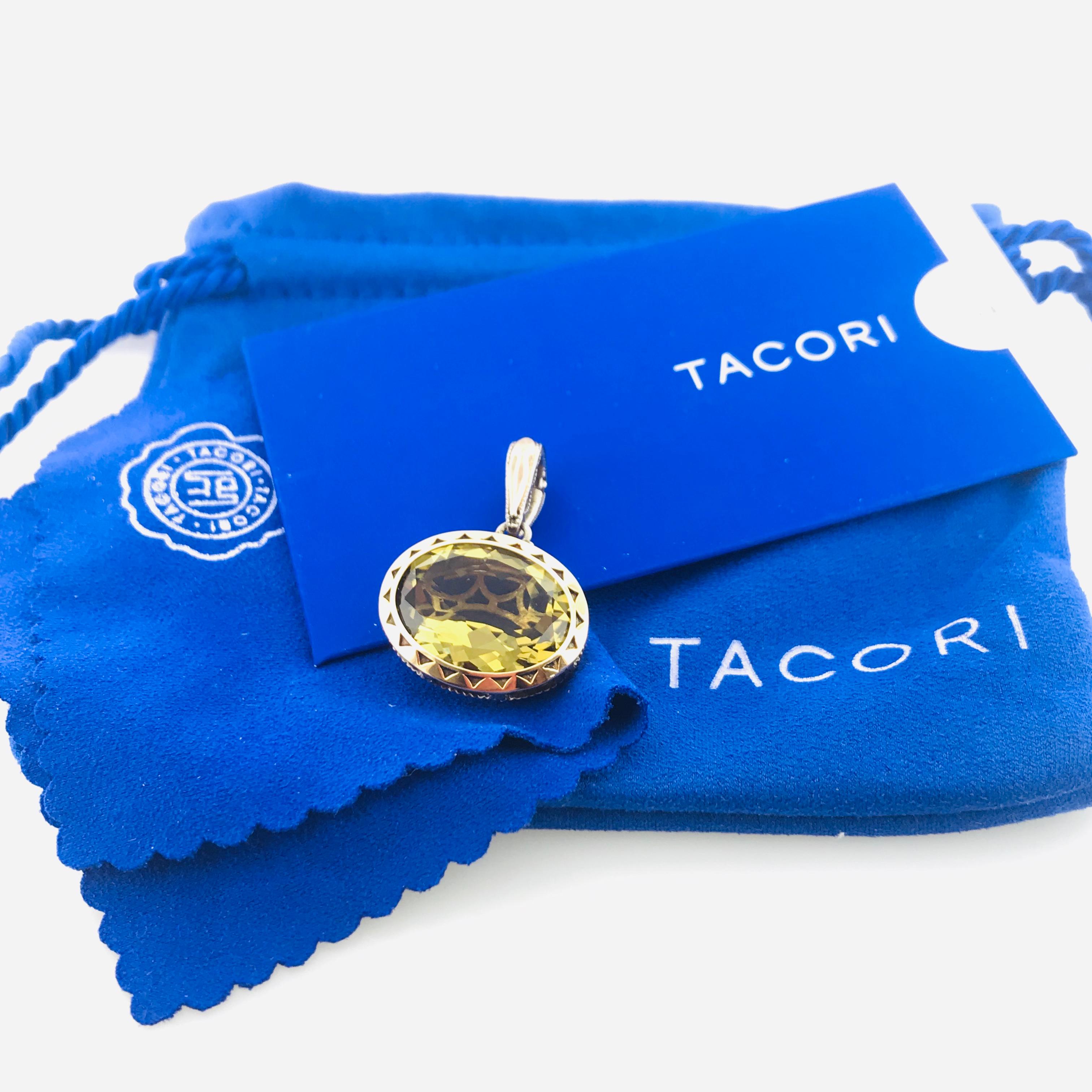 Tacori Olive Quartz Enhancer in Sterling Silver and 18 Karat Yellow Gold For Sale 6