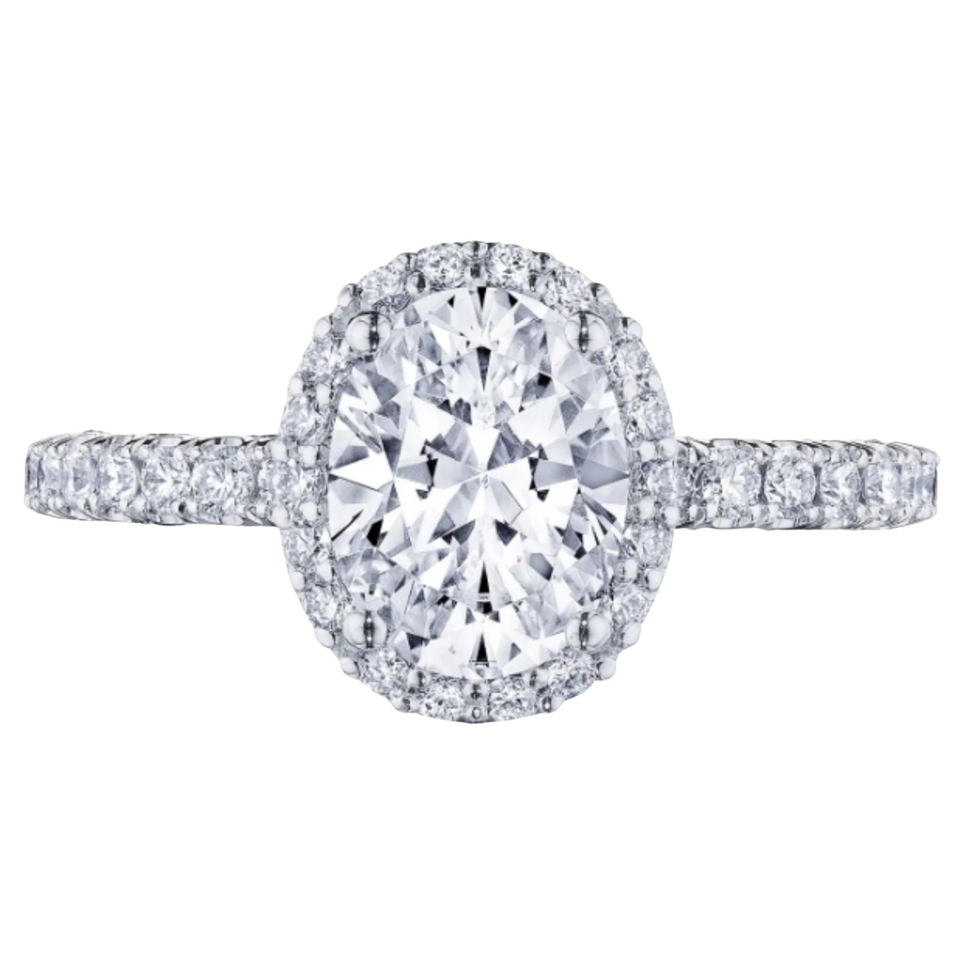 Tacori Oval Bloom Diamond Engagement Ring Mounting in 18k Gold