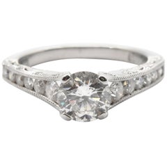 Tacori Platinum 1.68 Carat Round Brilliant Diamond Engagement Ring