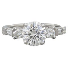 Tacori Platinum & 18K Yellow Gold Round Semi-Mount Three-Stone Engagement Ring