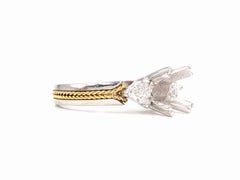 Tacori Platinum and 22 Karat Trillion Three-Stone Setting