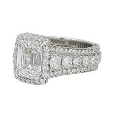 Tacori Platinum 4.04 Carat Diamond Ring H-VS2 GIA