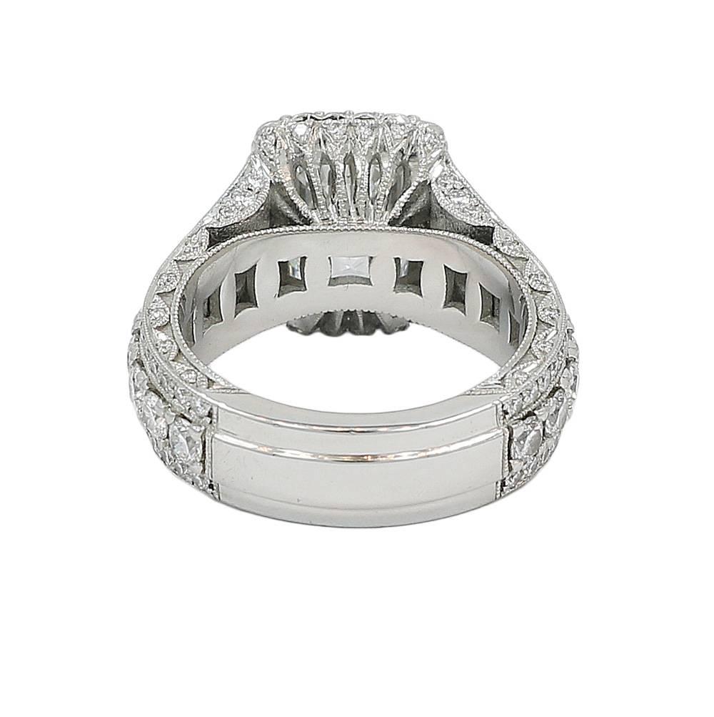 Tacori Platinum 4.04 Carat Diamond Ring H-VS2 GIA For Sale 2