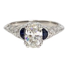 Tacori Platinum .85 Carat Oval Engagement Ring GIA Certified