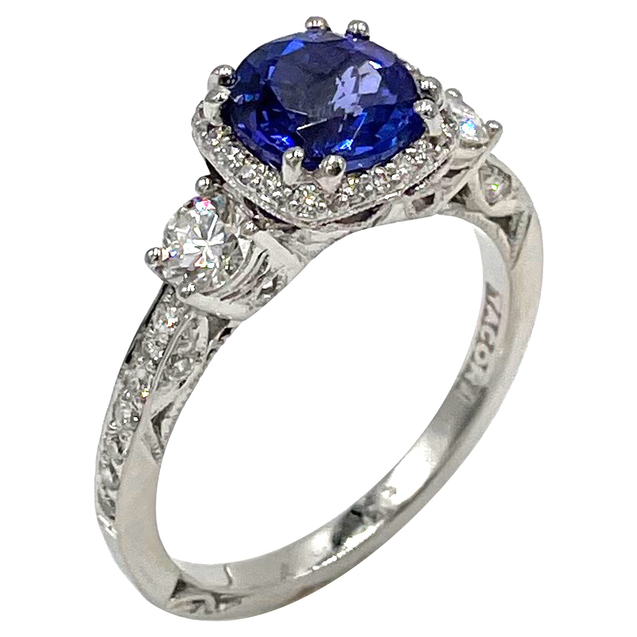 Tacori Platin- Dantela-Ring mit Tansanit