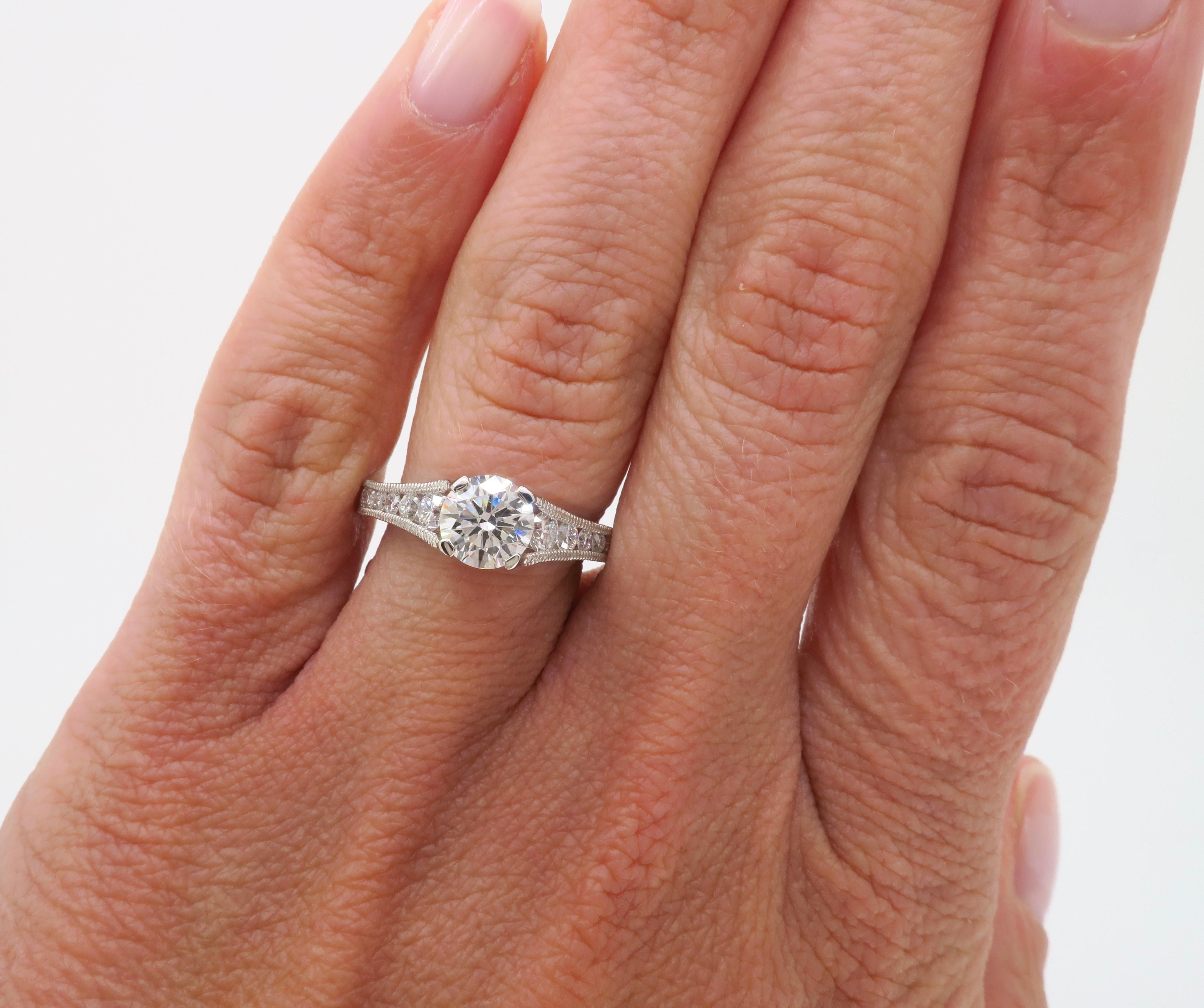 Tacori Platinum Reverse Crescent Certified Diamond Engagement Ring 3