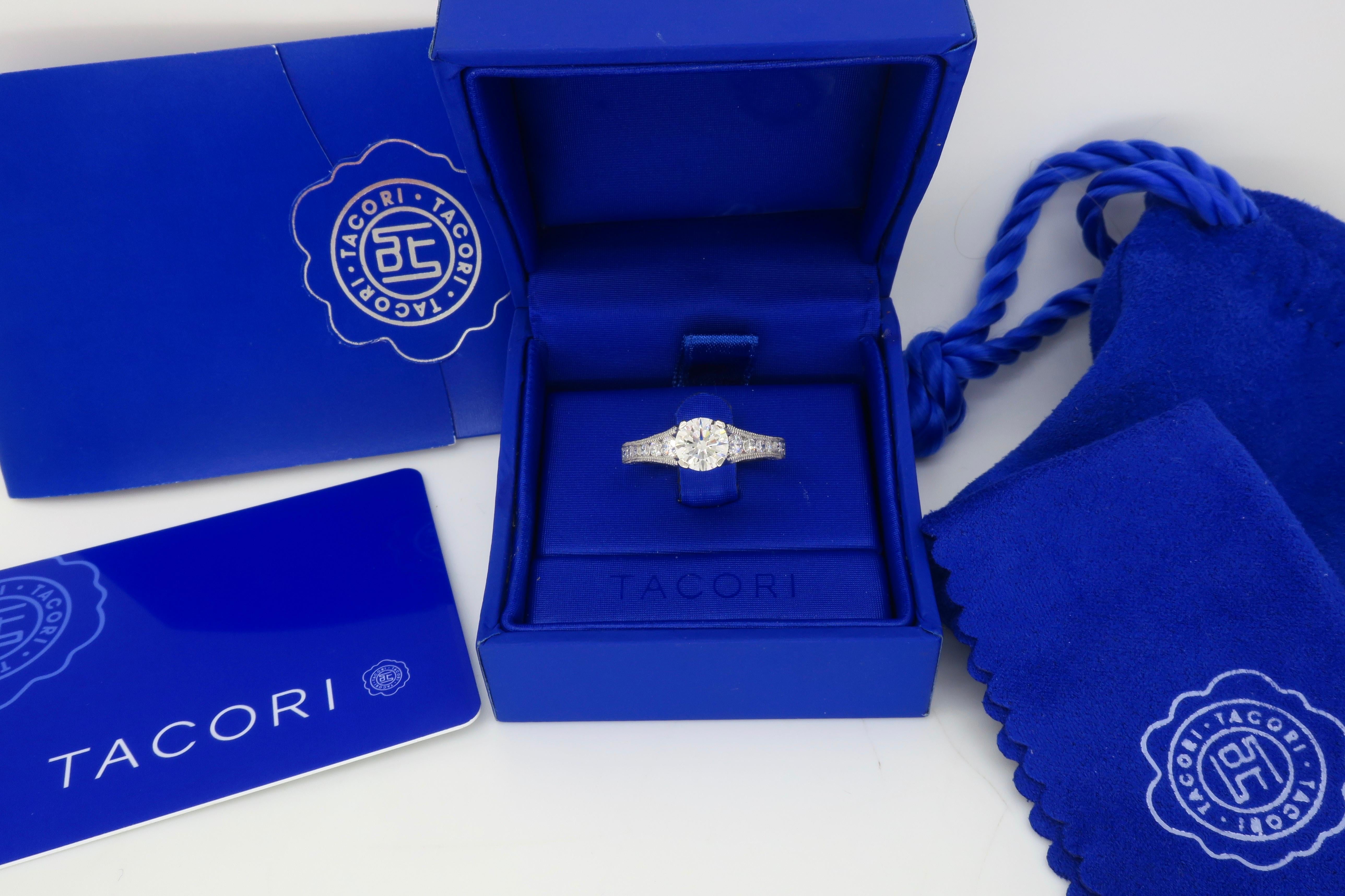 Tacori Platinum Reverse Crescent Certified Diamond Engagement Ring 5