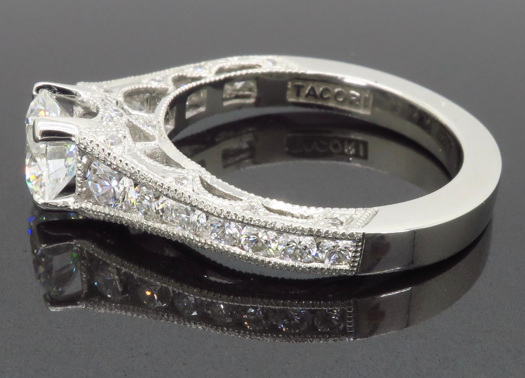 Tacori Platinum Reverse Crescent Certified Diamond Engagement Ring 8