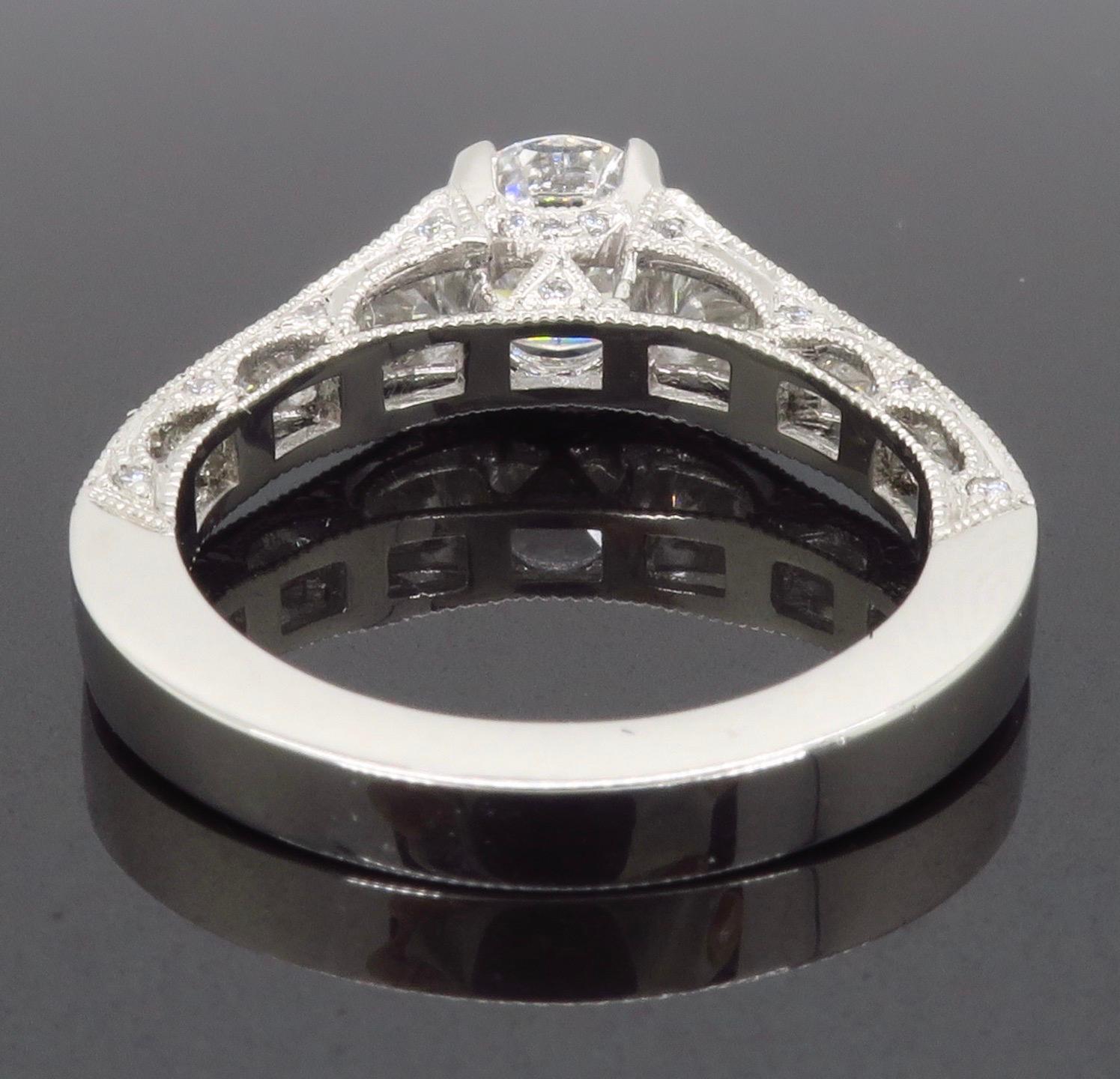 Tacori Platinum Reverse Crescent Certified Diamond Engagement Ring 9