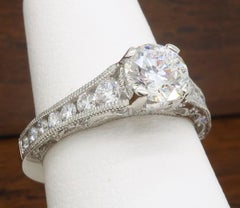 Tacori Platinum Reverse Crescent Certified Diamond Engagement Ring