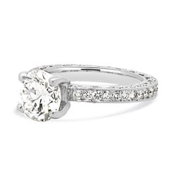 Tacori Platinum Round Brilliant Cut Diamond Engagement Ring