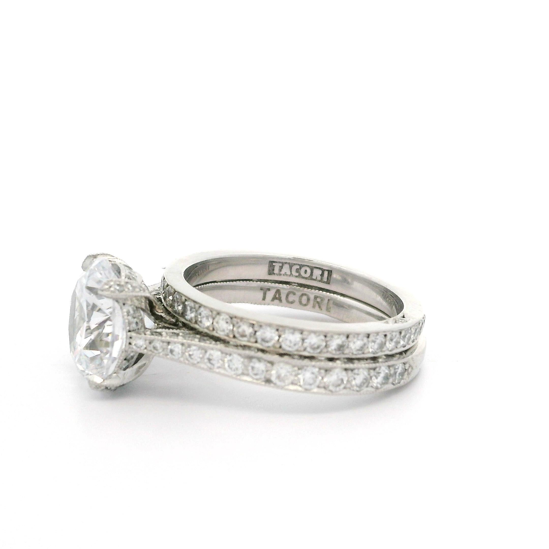 Tacori Platin Zirkonia & Diamant Classic Crescent Verlobungsring Hochzeit Band 5