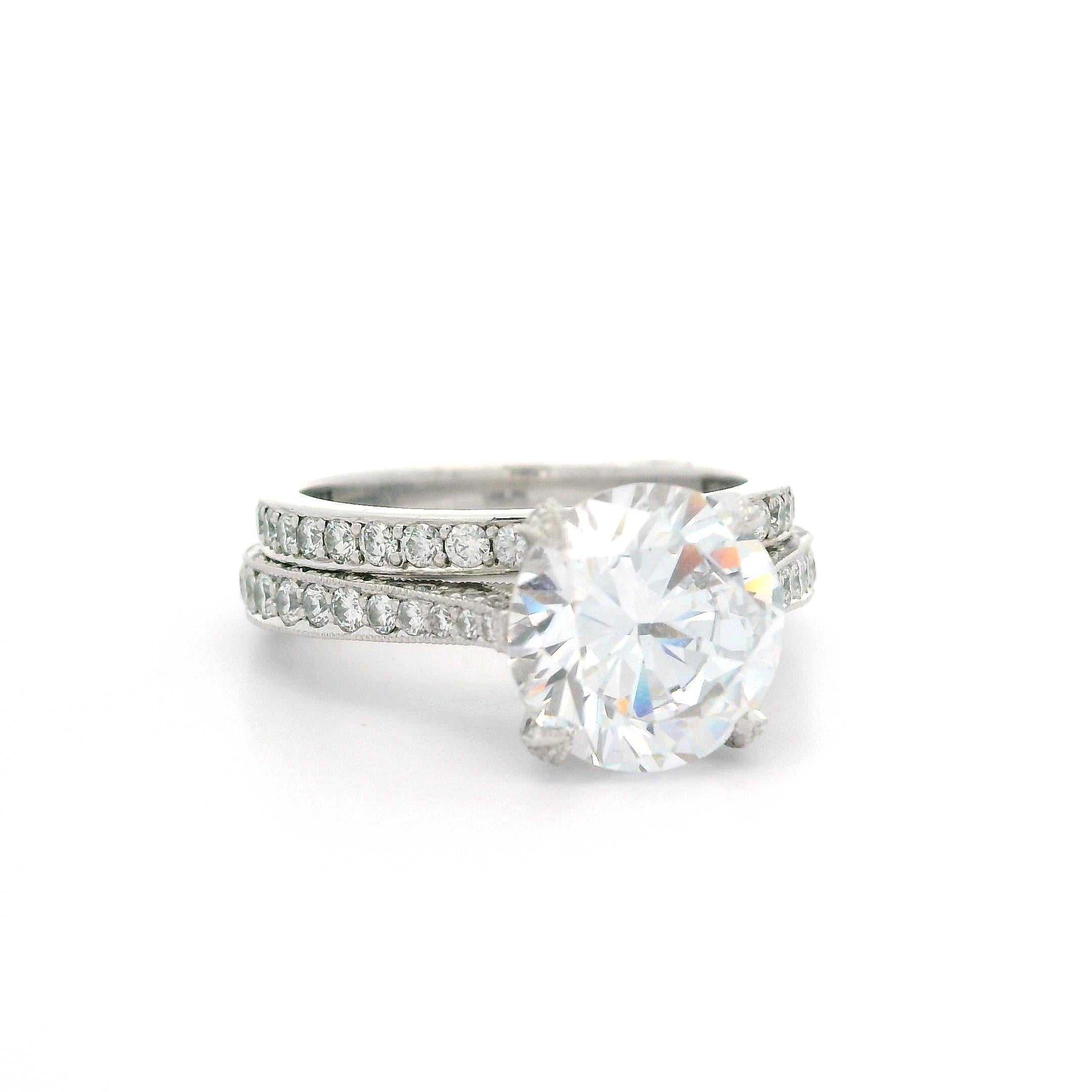 Tacori Platin Zirkonia & Diamant Classic Crescent Verlobungsring Hochzeit Band 7