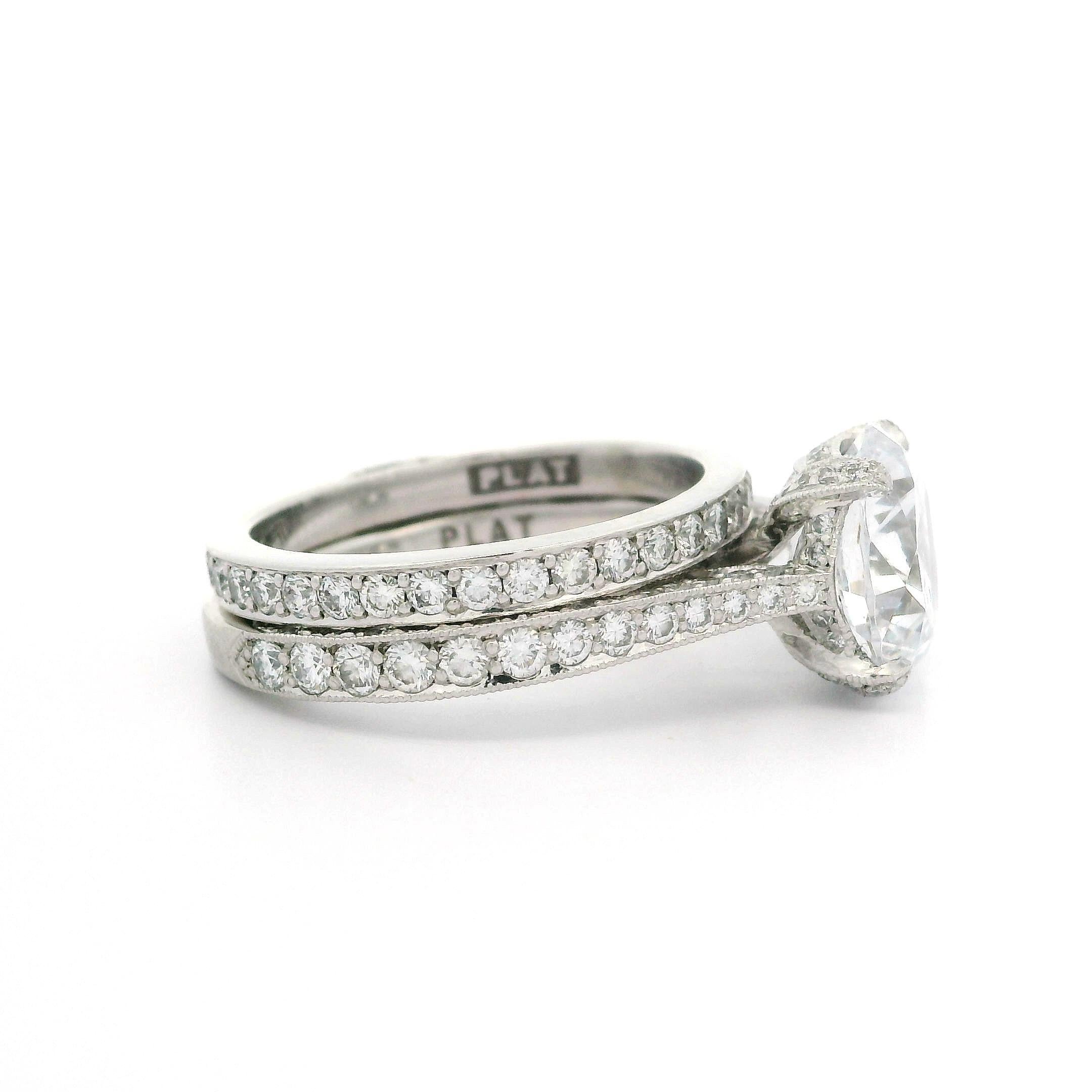 Tacori Platin Zirkonia & Diamant Classic Crescent Verlobungsring Hochzeit Band 8