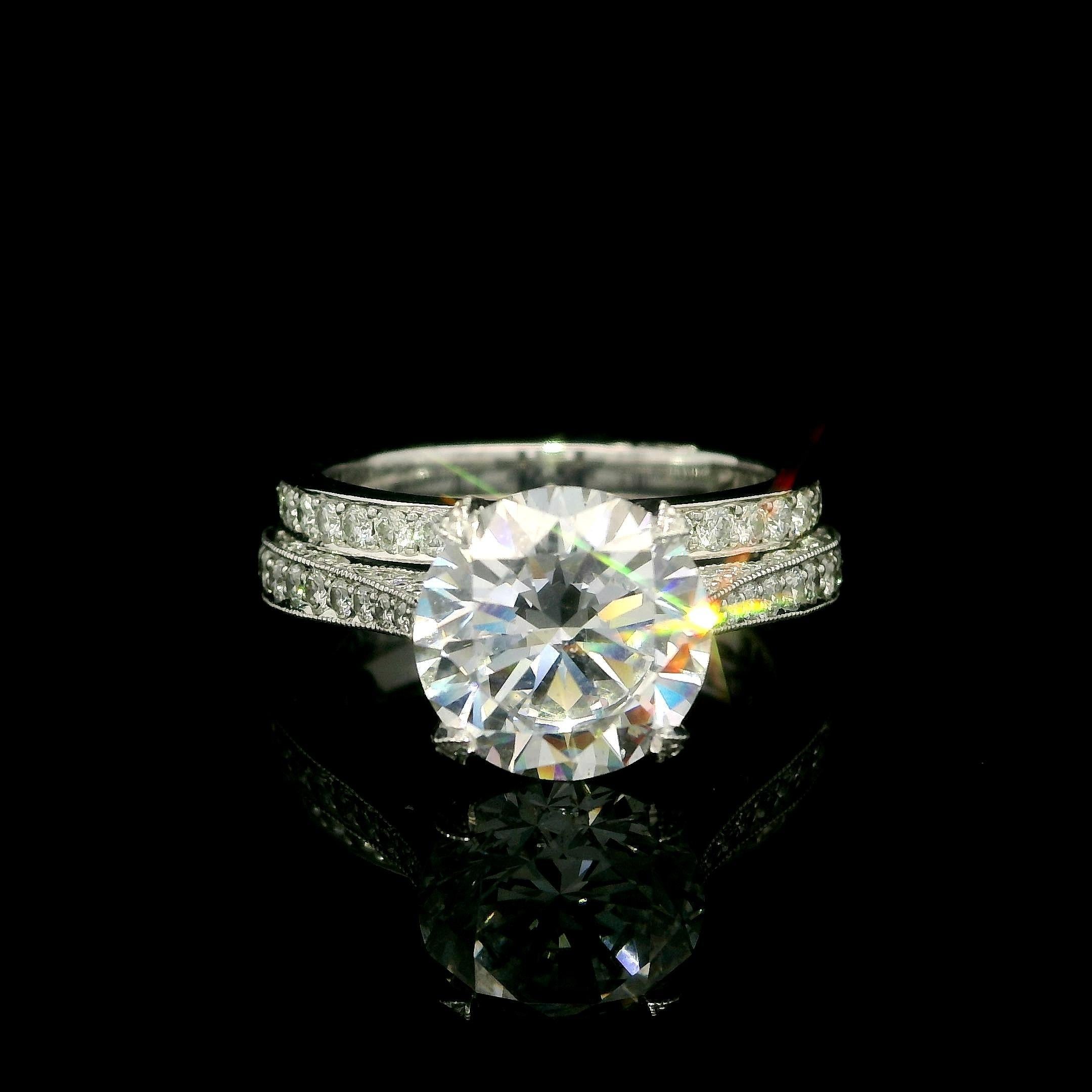 Tacori Platin Zirkonia & Diamant Classic Crescent Verlobungsring Hochzeit Band 1