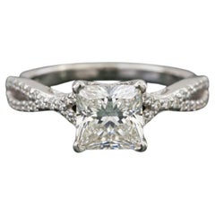 Tacori Princess Cut Diamond Engagement Ring in 18K White Gold