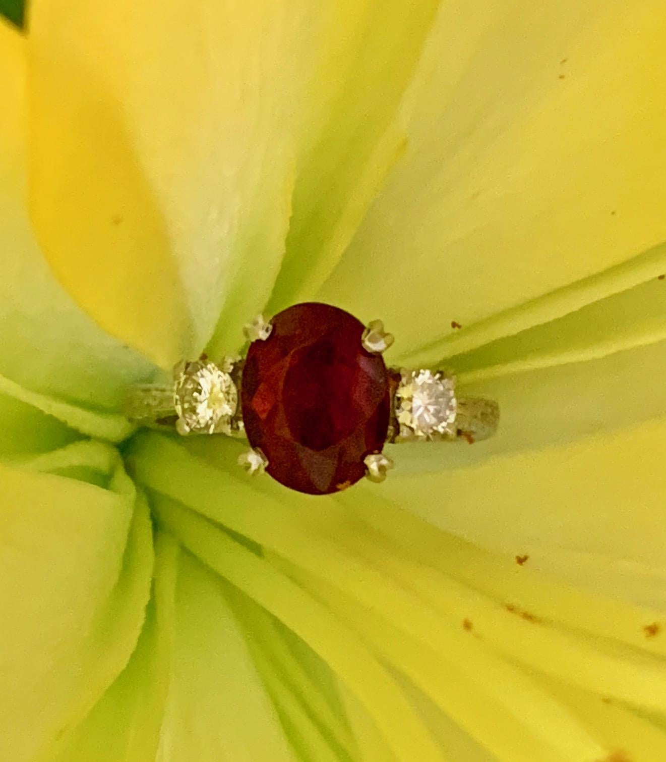 Tacori Faceted Rubellite Tourmaline & Brilliant Cut Diamond Platinum Ring-Size 5 In Good Condition In St. Louis Park, MN