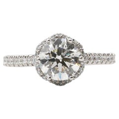 Tacori Round Bloom Platinum Engagement Ring with 1.48 Carat Round Diamond