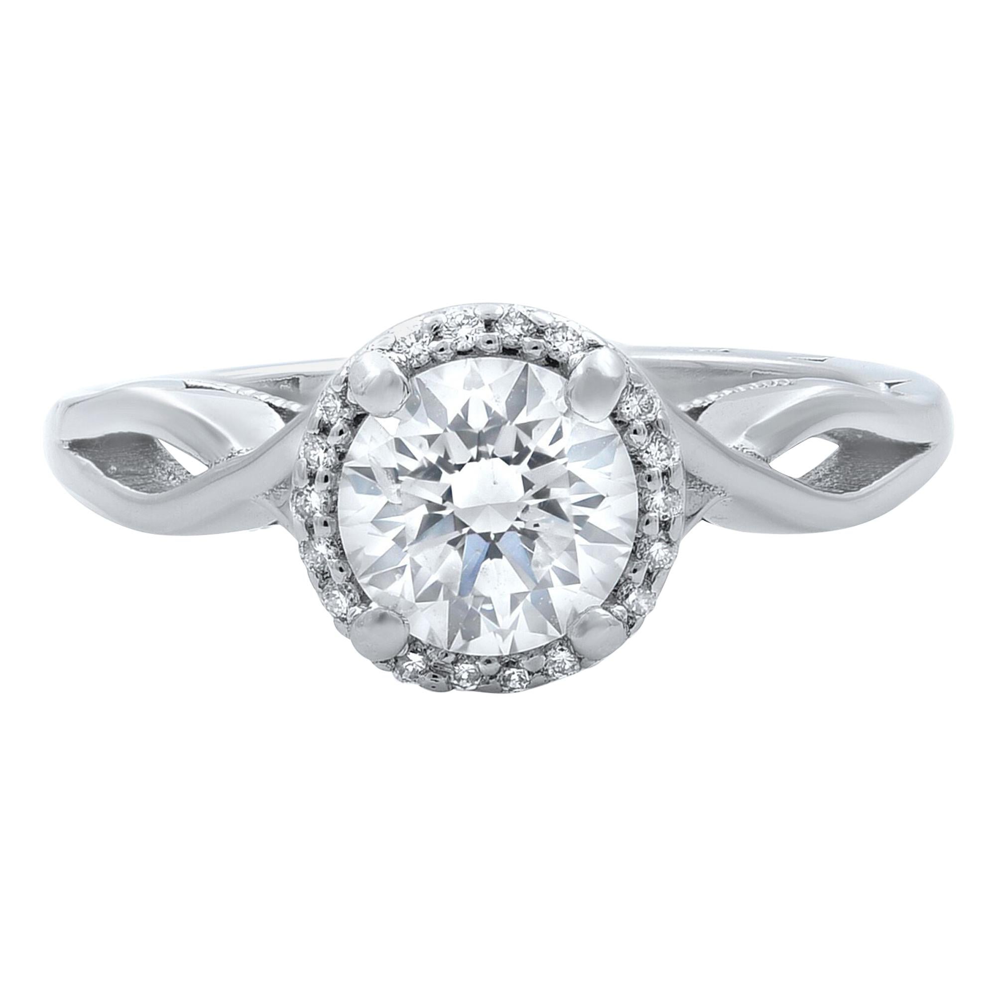 Tacori Round Brilliant Diamond Platinum Engagement Ring 0.81 Carat