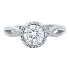 Tacori Round Brilliant Diamond Platinum Engagement Ring 0.81 Carat Tacori Round Brilliant Diamond Platinum Engagement Ring 0.81 Carat