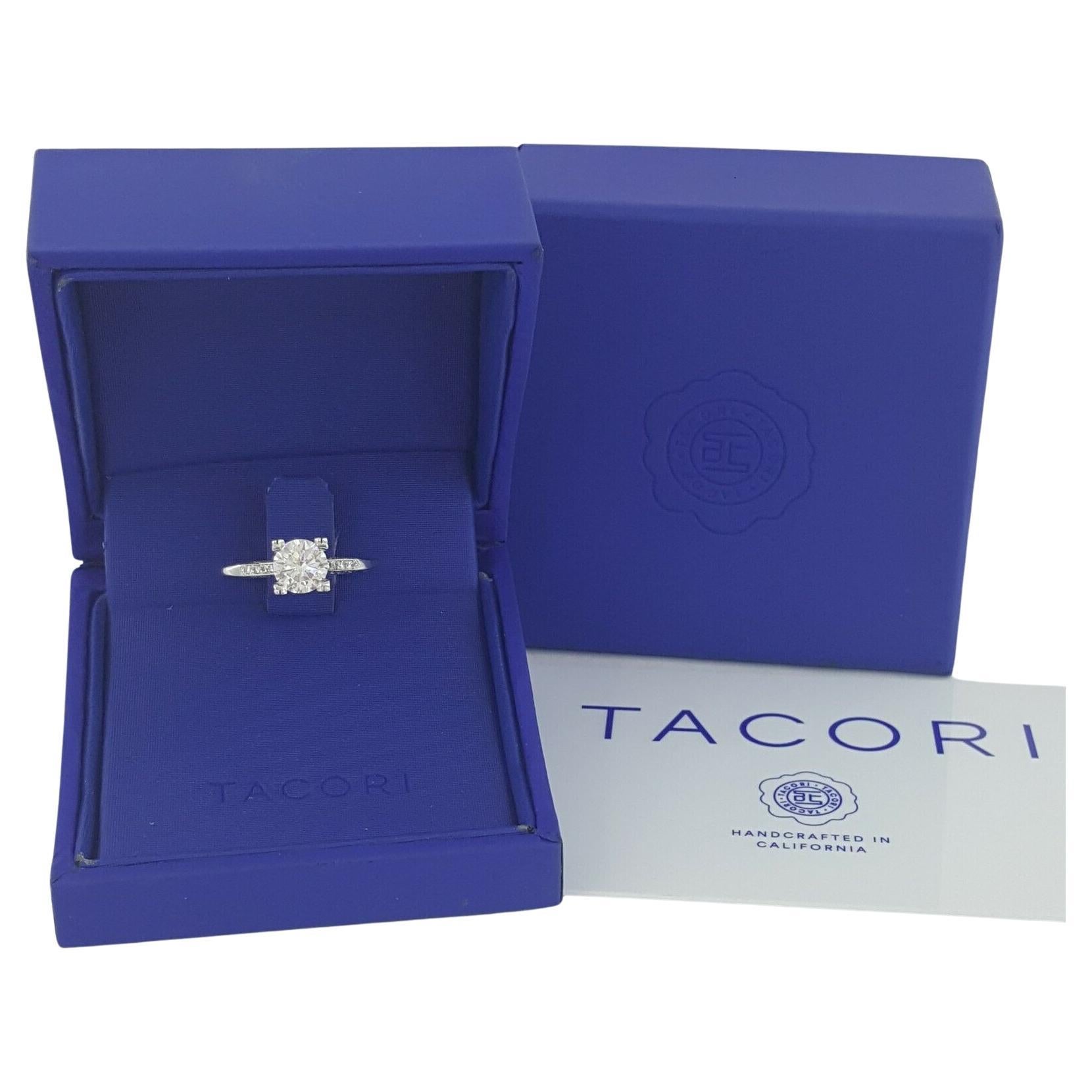 Tacori Round Diamond Engagement Solitaire Ring 18k In Excellent Condition For Sale In Rome, IT