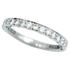 Tacori Sculpted Crescent Pavé Diamond Wedding Band Ring in 18 Karat White Gold